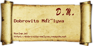 Dobrovits Mályva névjegykártya